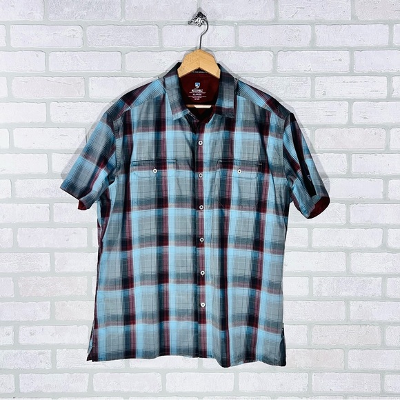 Kuhl Response Short Sleeve  Button Down Shirt in Plaid Size XL - Picture 2 of 9